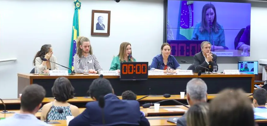 Az éghajlati nevelés volt a téma a Környezetvédelmi és Oktatási Bizottság meghallgatásán — Fotó: Vinicius Loures/Képviselőház