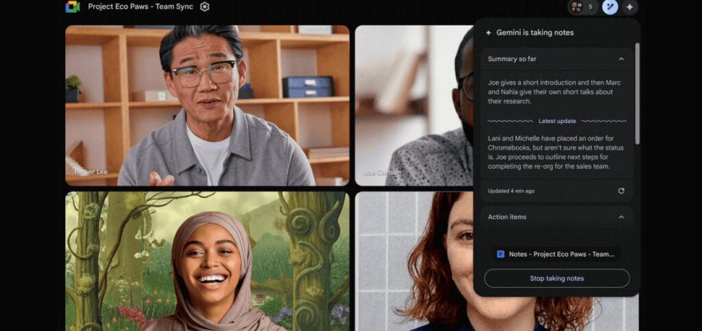 Google Meet ganha novo assistente de anotações com IA