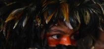 Indígenas de diversas etnias no Acampamento Terra Livre, no Eixo Monumental, em Brasília
